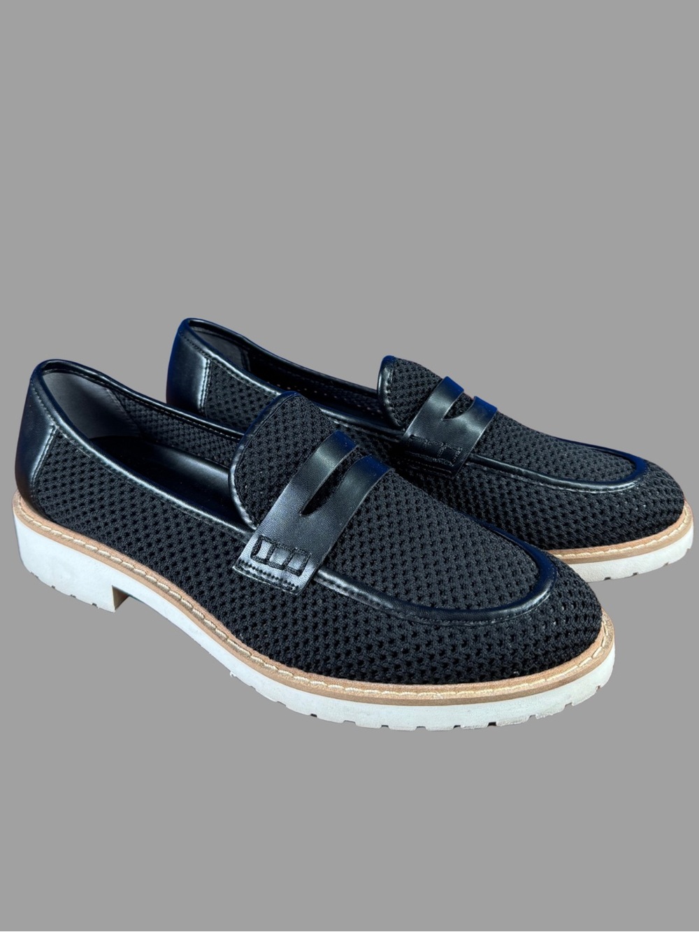 Franco Sarto Celeste Black Mesh Loafers
